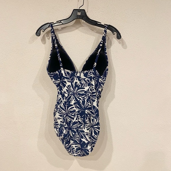 Ellen Tracy One-Piece Bathing Suit Women's Size 8 Floral Ruched - Picture 5 of 5